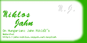 miklos jahn business card